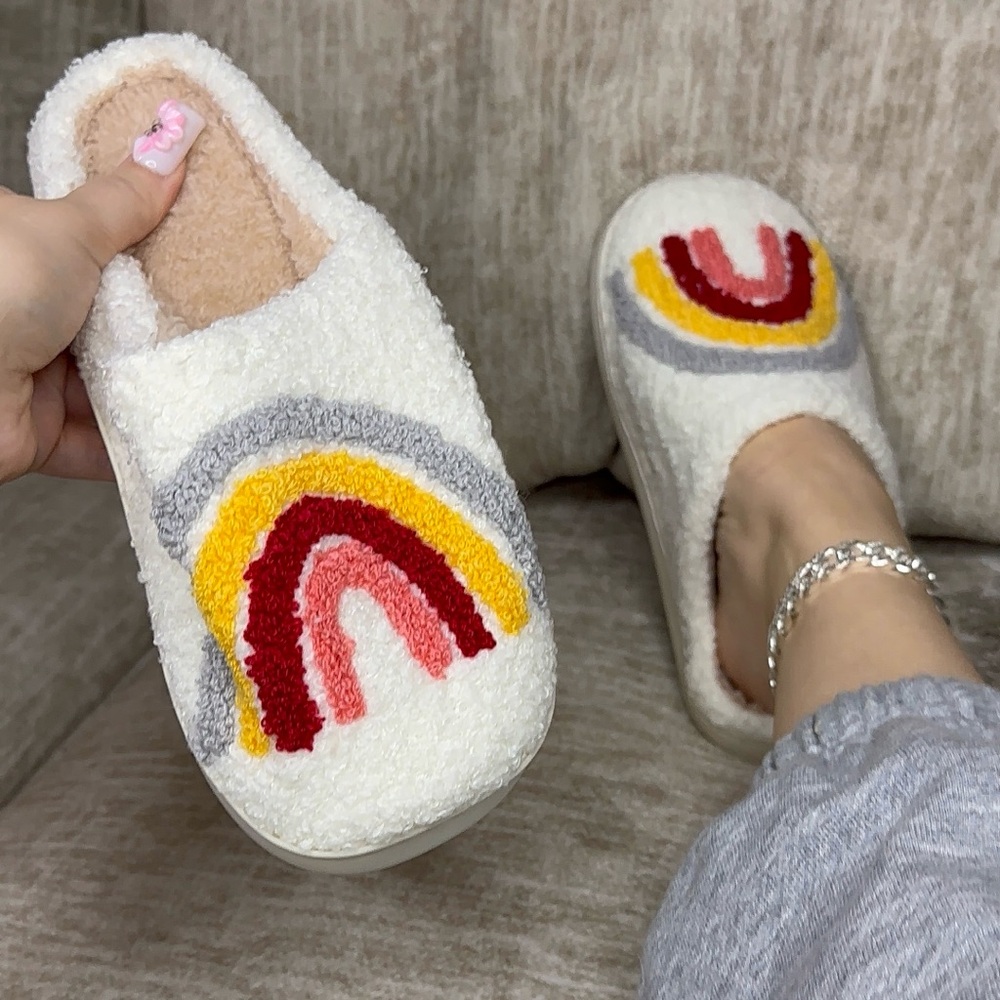Rainbow House Slippers sizes 6, 7, 8